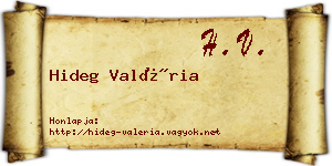 Hideg Valéria névjegykártya